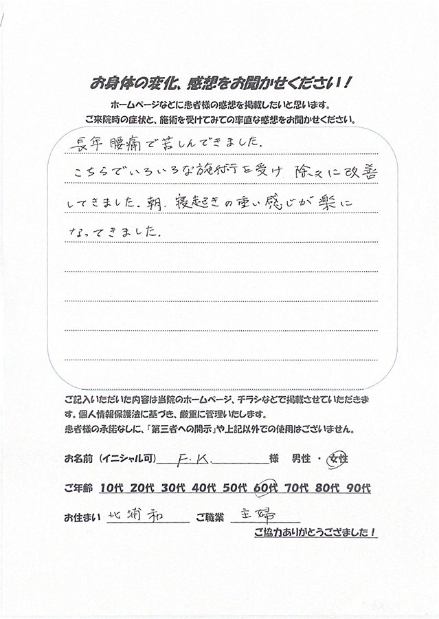アンケート用紙
